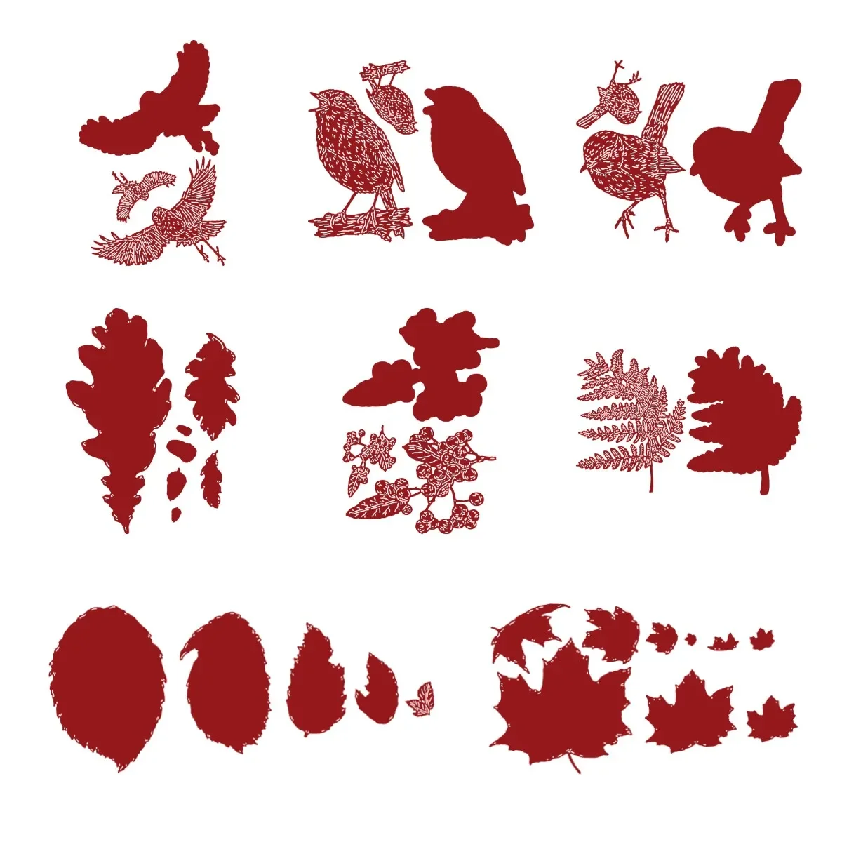 Лист птица боярышник клен металлический трафарет для скрапбукинга украшение