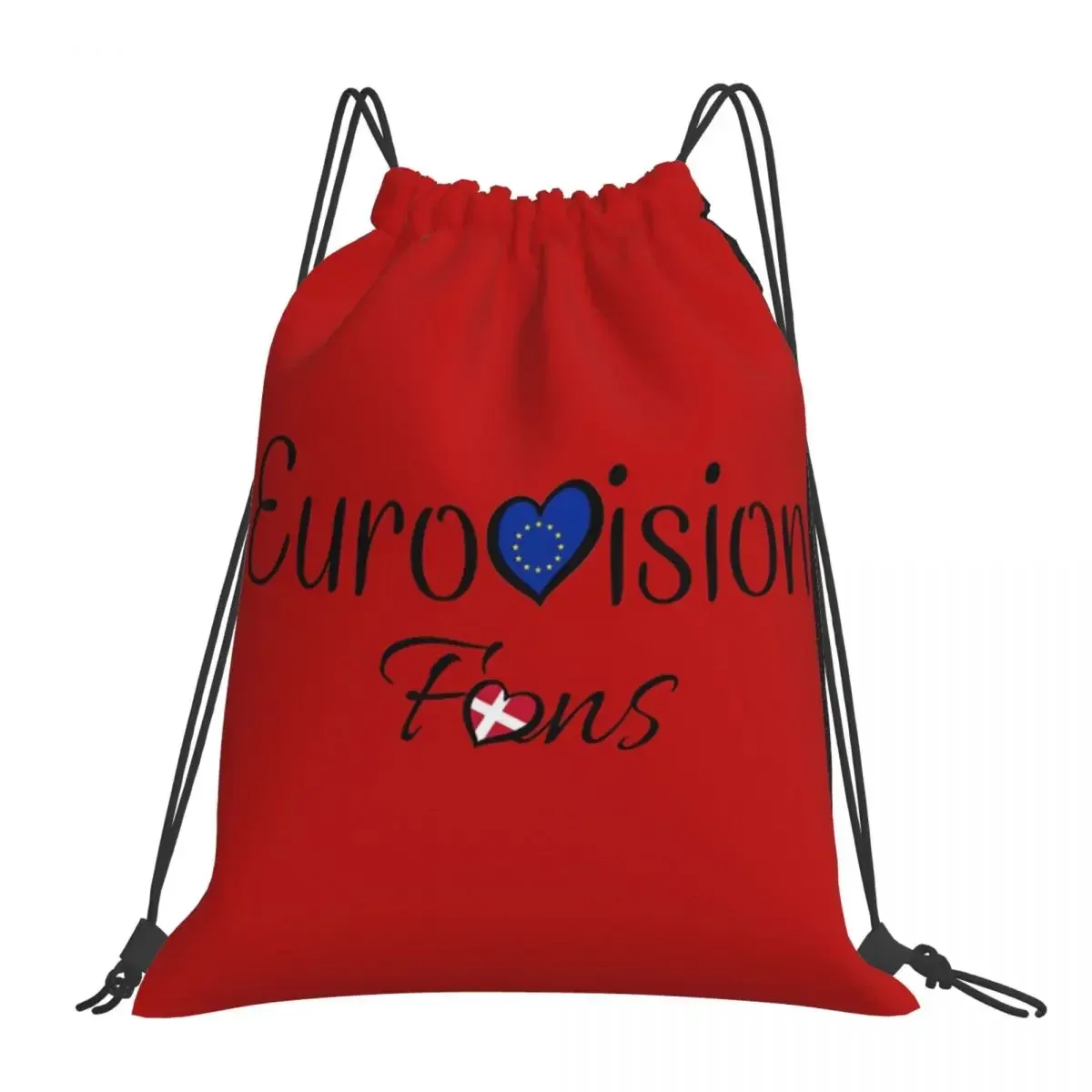 

Рюкзаки с флагом Eurovision для фанатов Дании Eurovision 2023, портативные сумки на шнурке, пакет с кулиской, карманная сумка для хранения, сумки для книг