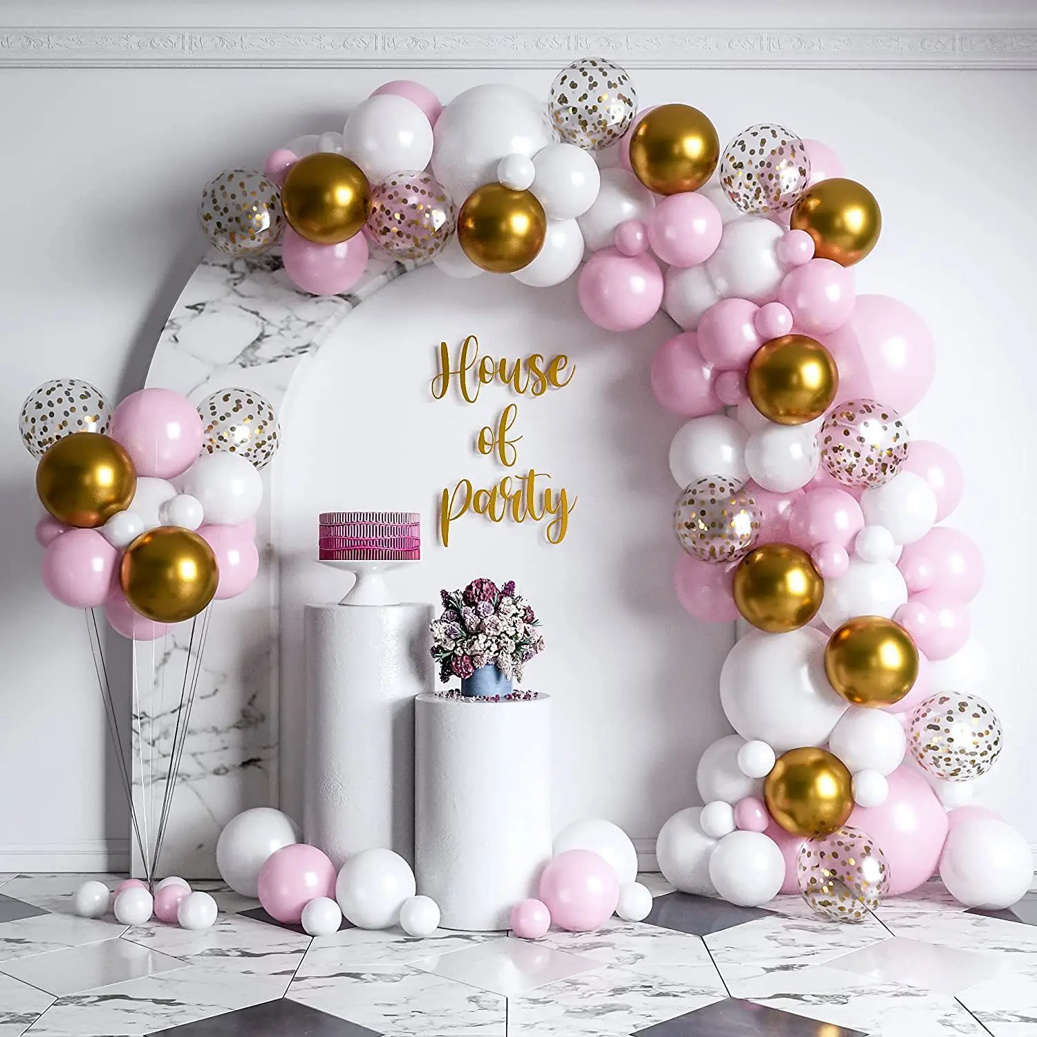 

108 Pieces Gold Powder Balloon Arch Kit Wedding Birthday Party Decoration Background Wall Garland birthday decoration