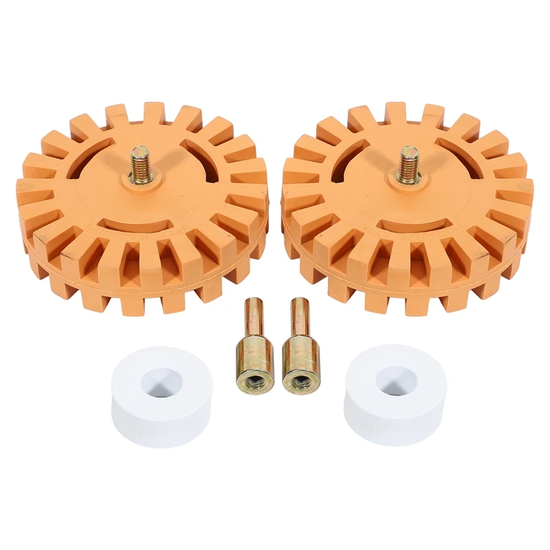 

2Pcs Decal Sticker Remover Tool Rubber Eraser Wheel With Drill Adapter Kit For Removing Vinyl Decals Pinstripes From