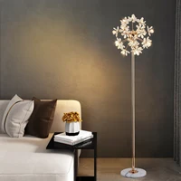 Modern Luxury LED Dandelion Floor Lamp in Gold / Chrome Color For Living room decor floor lamp marble indoor Lighting