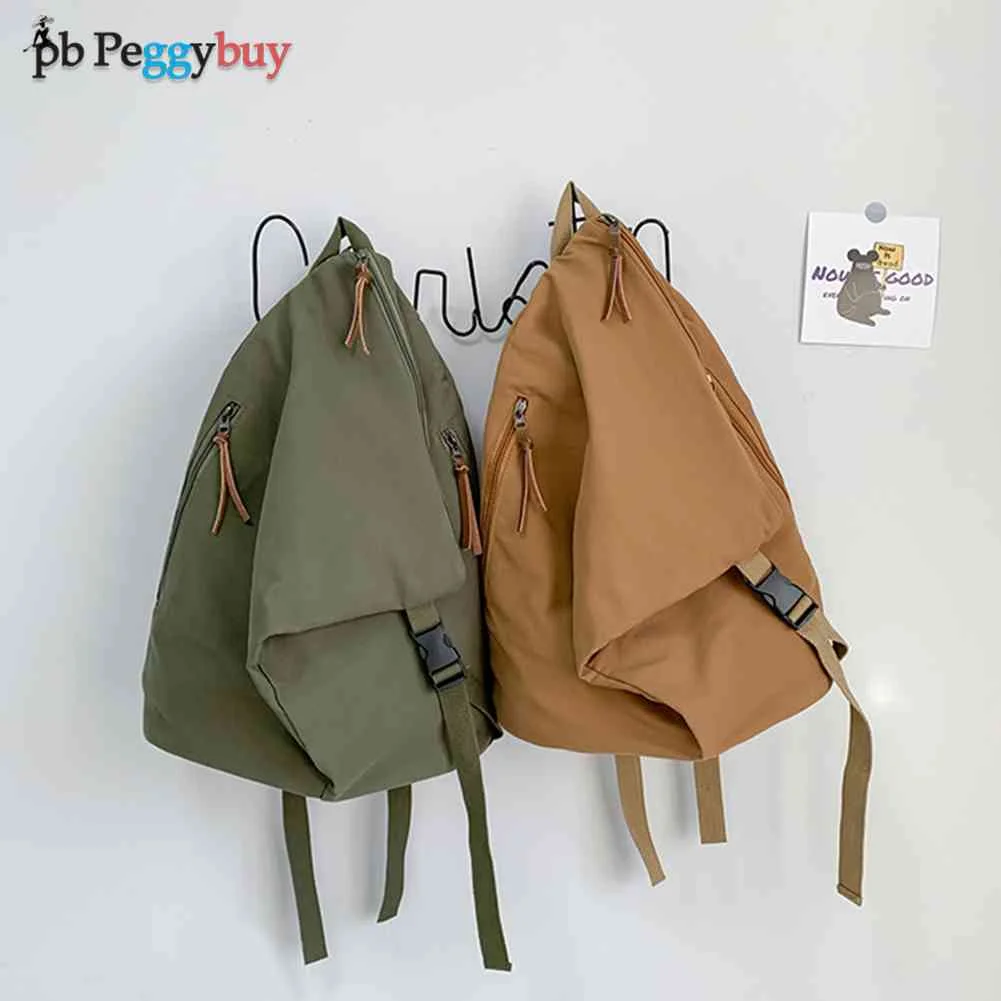 

Japanese Simple Backpack Women Men Canvas Solid Color Student School Bag Casual Men Travel Large Capacity Shoulder Bag Rucksack