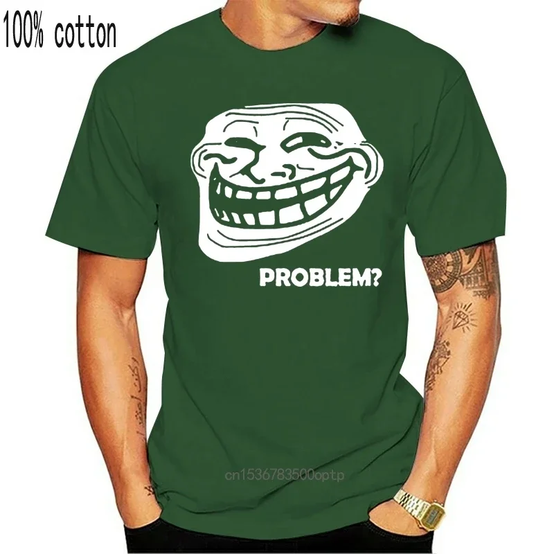 Забавная Мужская футболка Tshirs с изображением тролллича со слоганом на лице