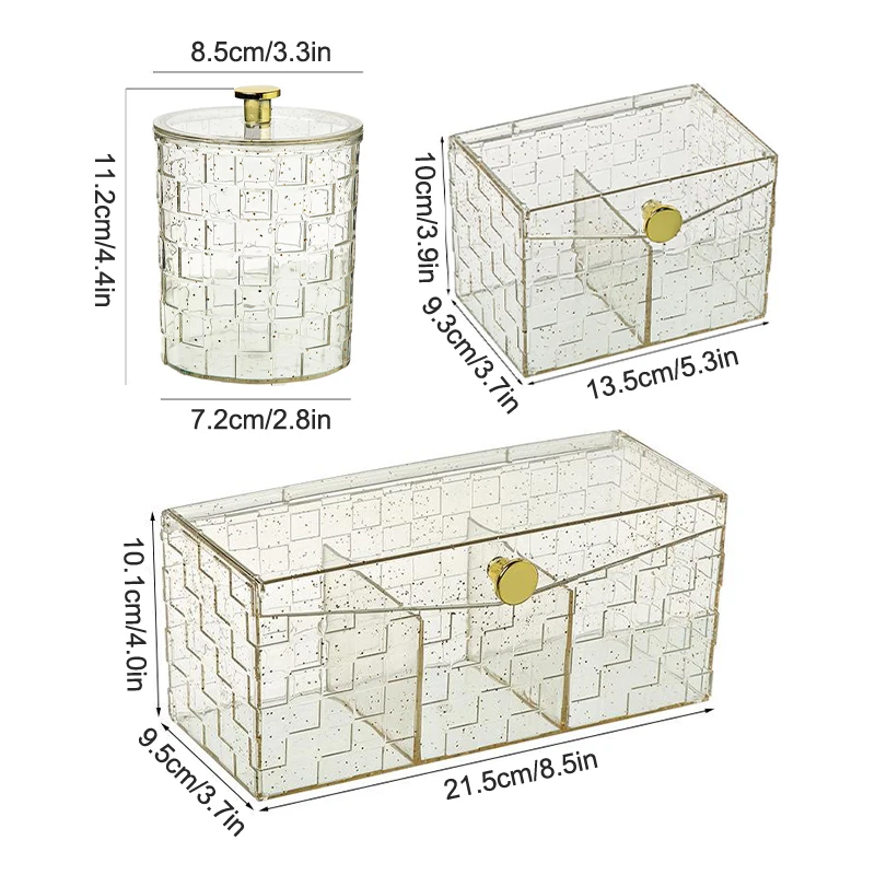 1 шт. универсальный прозрачный органайзер для макияжа из ПЭТ ватные палочки