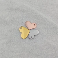 5pcs heart pendant for necklace women bracelets pendant wholesale fashion diy creation stainless steel charms for jewelry making