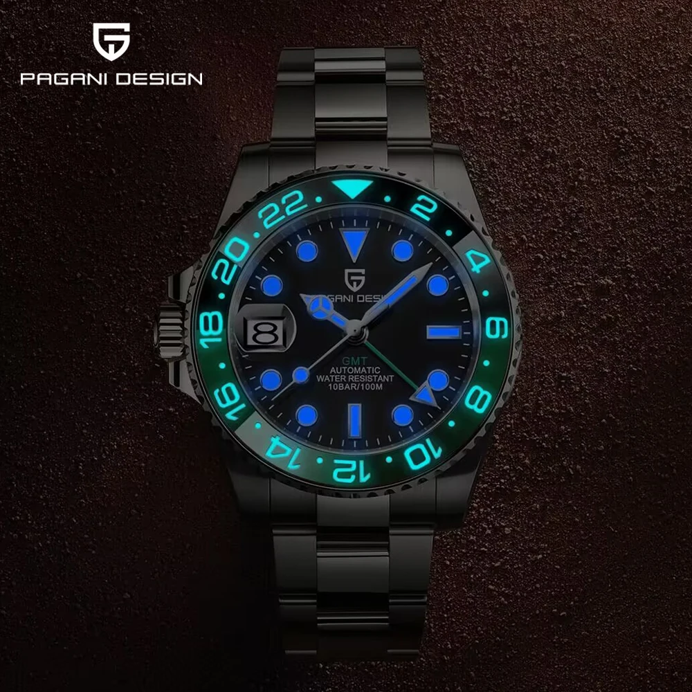 

V3 PAGANI DESIGN New NH34 Automatic Mechanical Watches Men's Luxury Sapphire Glass 40MM Ceramic GMT Wristwatch 100M Waterproof
