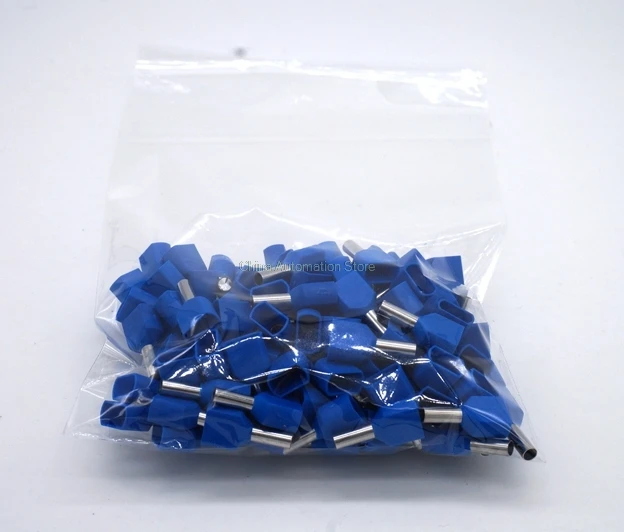 

500PCS type double pipe insulated cold-press terminal Needle end Multicolor optional default red TE1010