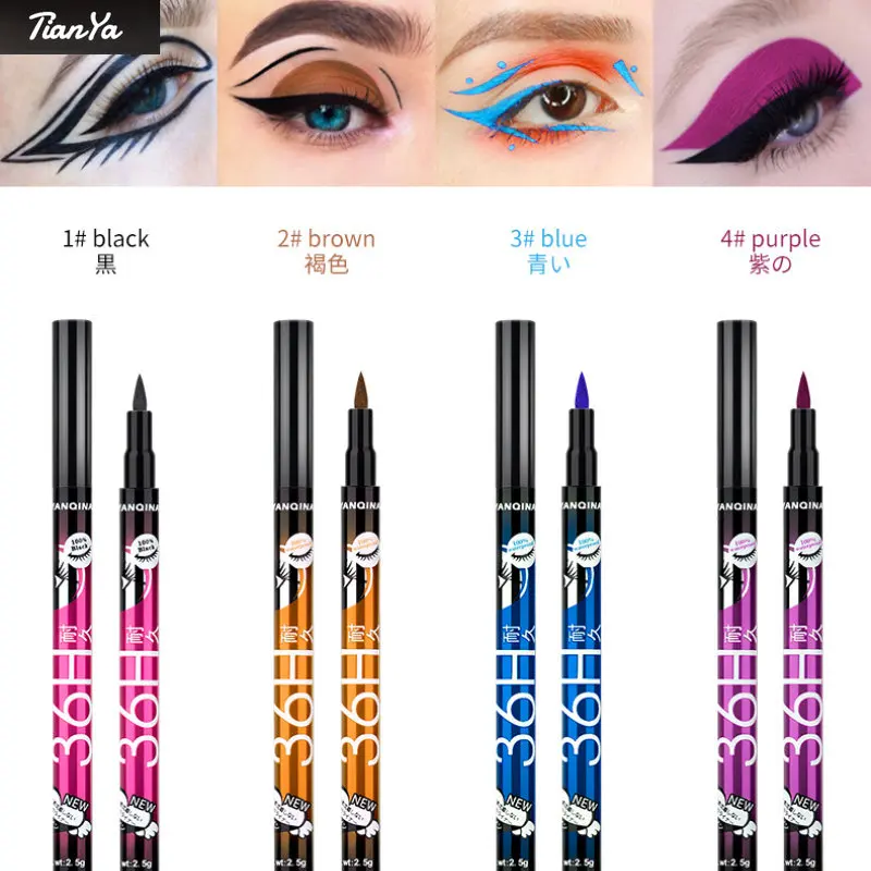 

12pcs/set YANQINA Lasting 36H Liquid Eyeliner Waterproof Multicolor Easywear Eyeliner Cosmetics Makeup Eyeliner
