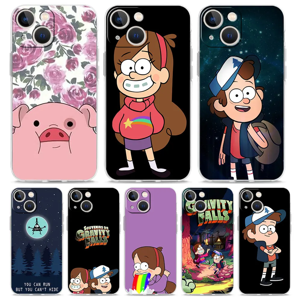 

Cartoon Cute Gravity Falls Phone Case For iPhone 14 13 11 12 Pro Max X XR XS 7 8 Plus SE Transparent Soft Silicone Cover Coque