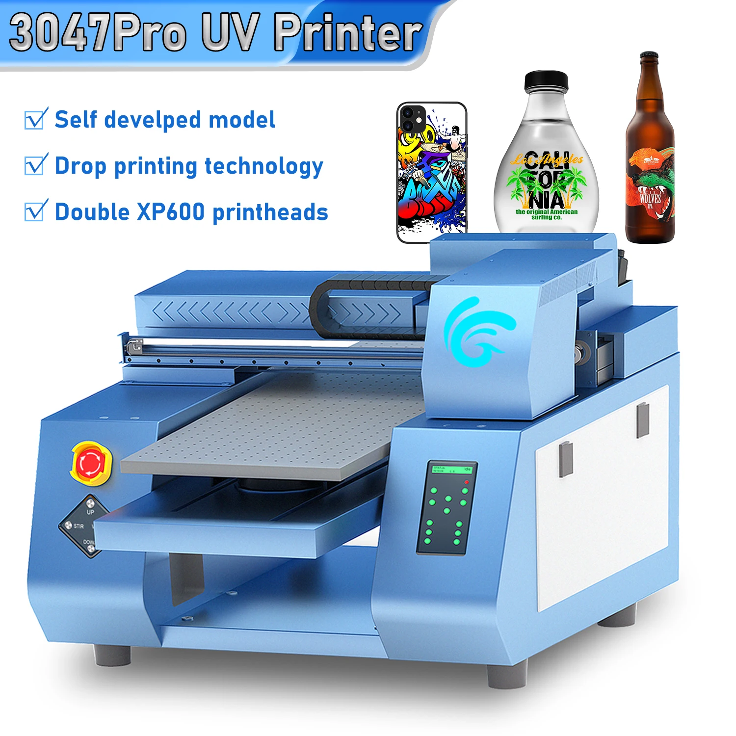 

A3 UV Printer Multifunctional Flatbed Printing Machine for Pen Cylinder Bottle Wood A3 XP600 Printhead A3 UV DTF Sticker Printer