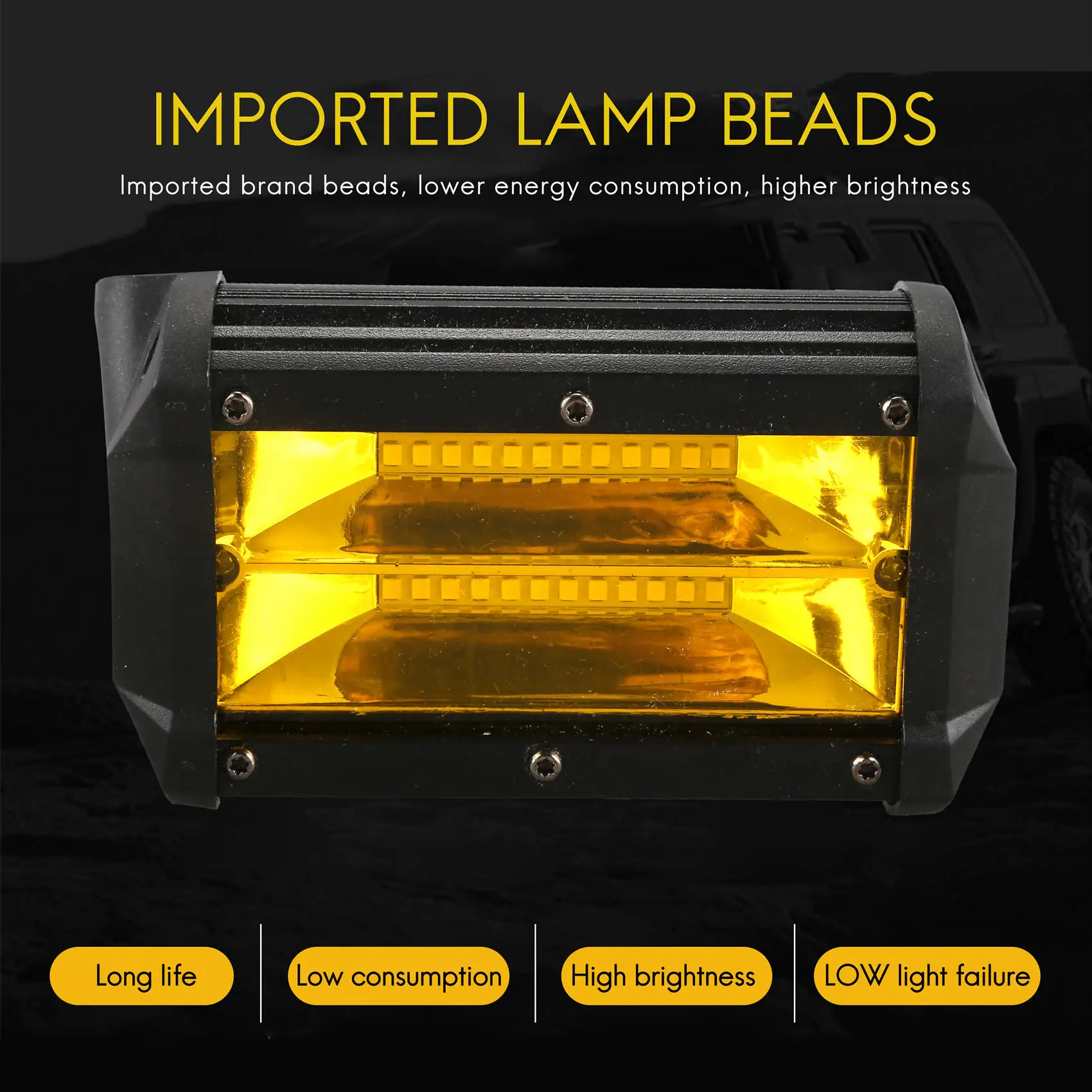 

2PCS Waterproof 5inch 72W LED Work Light for Driving Fog Lamp Offroad Truck SUV