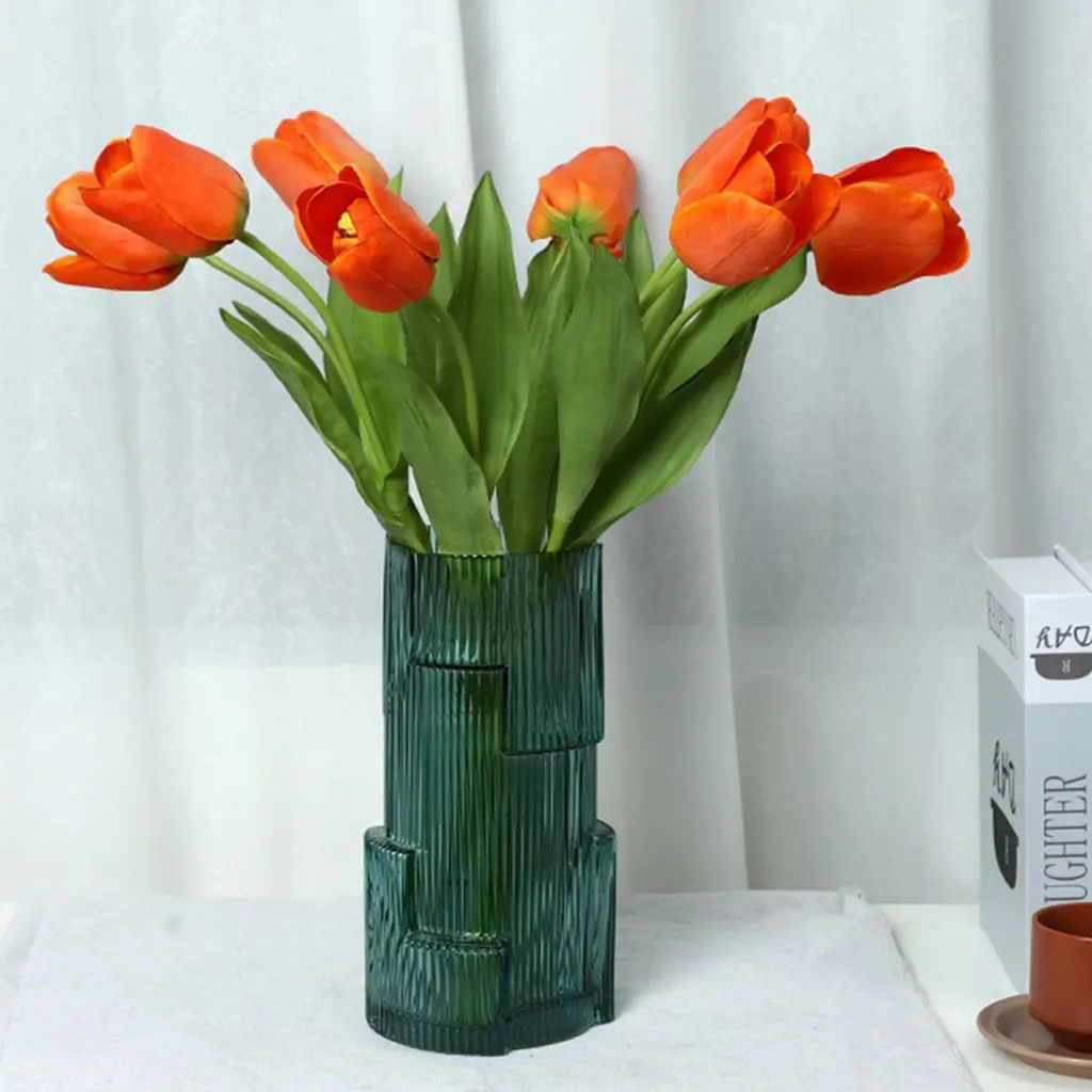 

1pcs Vase DIY for Home Party Wedding Silk Flower Wedding Bouquet Artificial Parrot Tulip Table Decoration Fake Flower