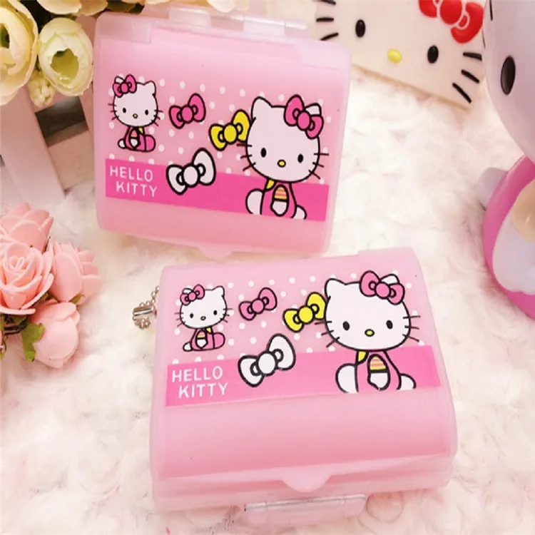 Kawaii Sanrios мультфильм Hello-Kitty аниме 7 слотов медицинская коробка для таблеток милый