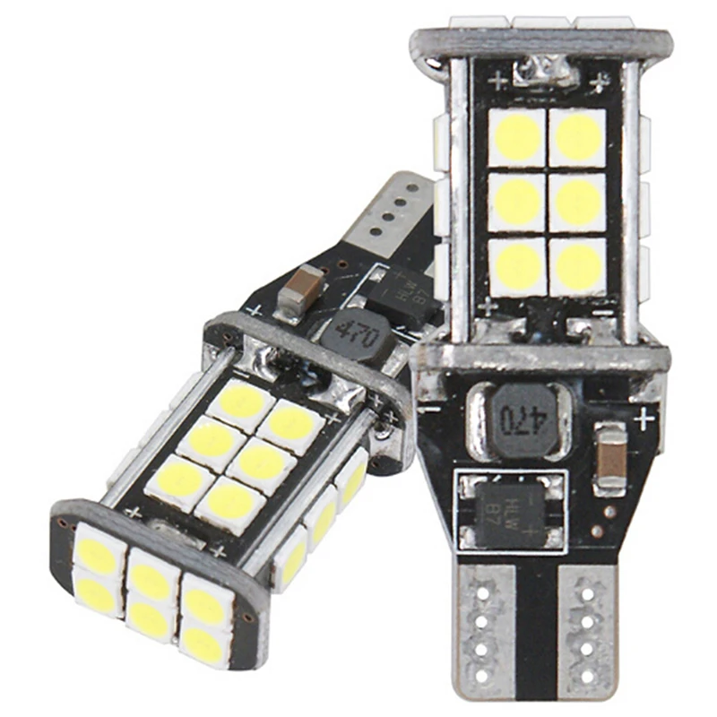 

2 шт., автомобильные светодиодсветодиодный лампы T15 W16W 24 SMD 3030 921 912
