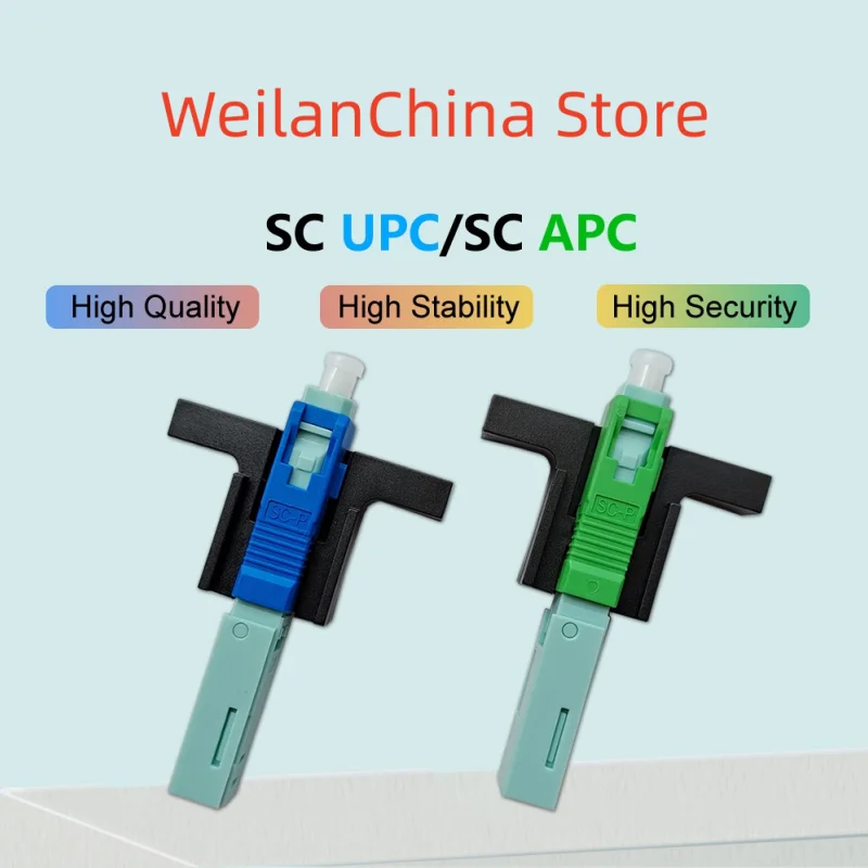 

100/200pcs High Quality 53MM SC APC SM Single-Mode Optical Connector FTTH Tool Cold Connector SC UPC Fiber Optic Fast Connnector