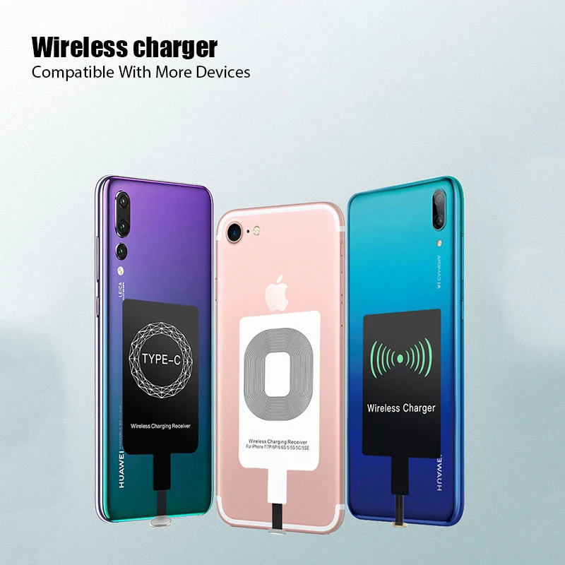 Беспроводной зарядный приемник Micro USB Type C универсальное Быстрое беспроводное