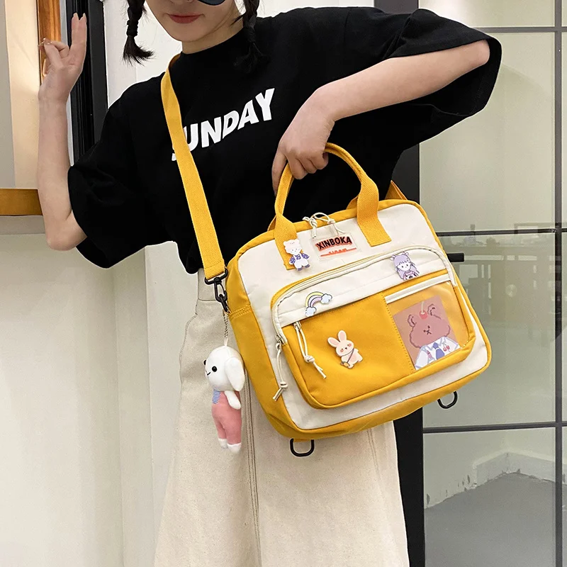 

Kawaii Horizontal Backpack for Teenage Girl Portable Multifunctional Travel Shoulder Bags Female Small Schoolbag Women Backpacks