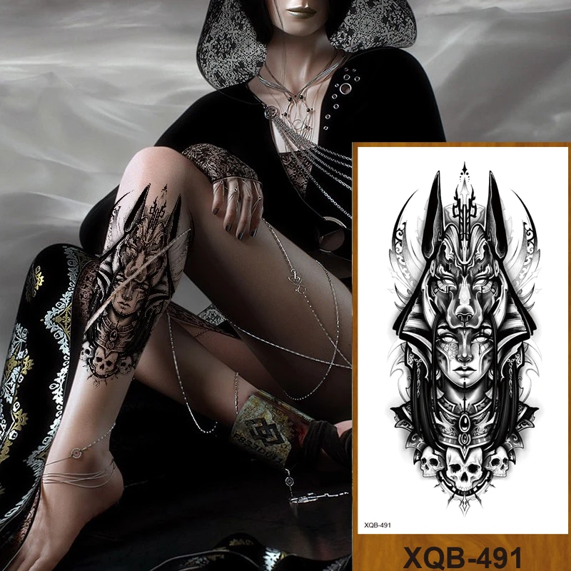 

Temporary Tattoos Stickers Beauty & Snake Bear Owl Fox Mermaid Egypt Queen Sexy Men Women Girl Flower Arm Body Chest Fake Tatoo