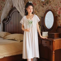 roseheart new women homewear white sexy sleepwear nightdress lace nightwear luxury nightgown court homewear court gown