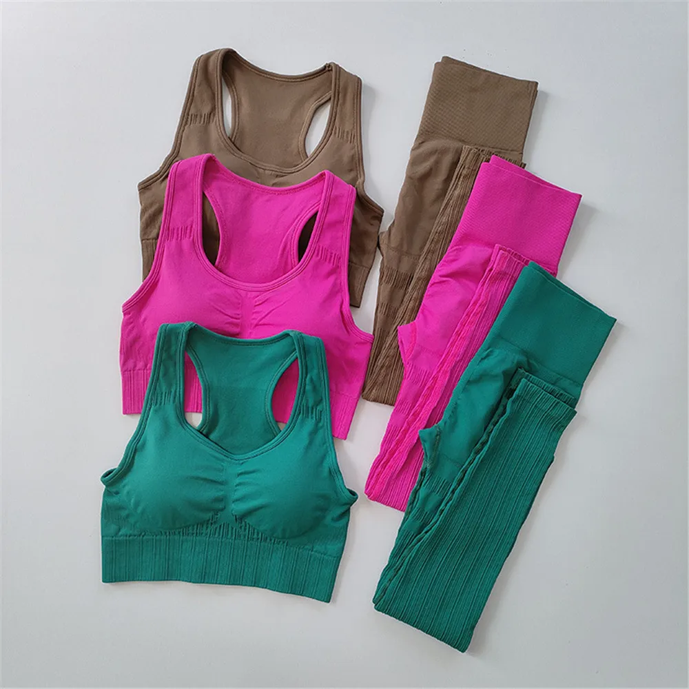 2023 Pad Seamless Yoga Sets Women Abdomen SCrunch High Waist Squat Proof Running Fitness Hip Lifting Pants Active OutfitSuit