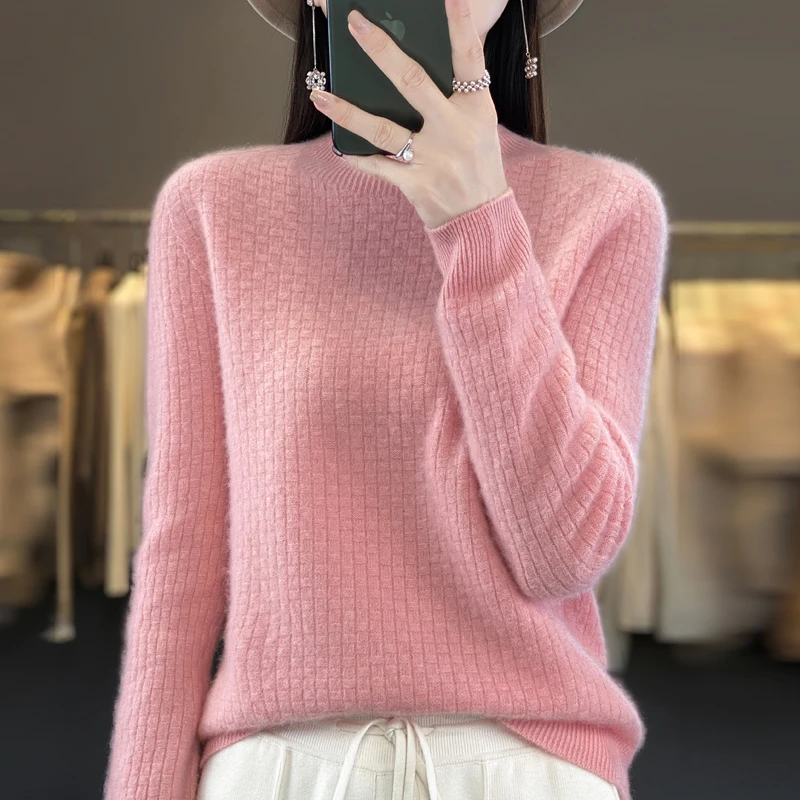 Новый свитер из 100% мериноса и кашемира осенне-зимний женский с высоким