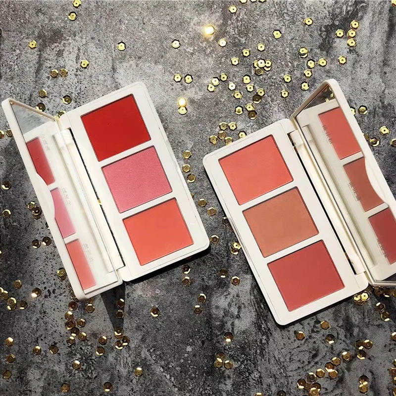 3 Colors Face Blush Combination Palette Nude Matte Blusher Bronzer Vitality Powder Cosmetic General Natural Brightening Gorgeous