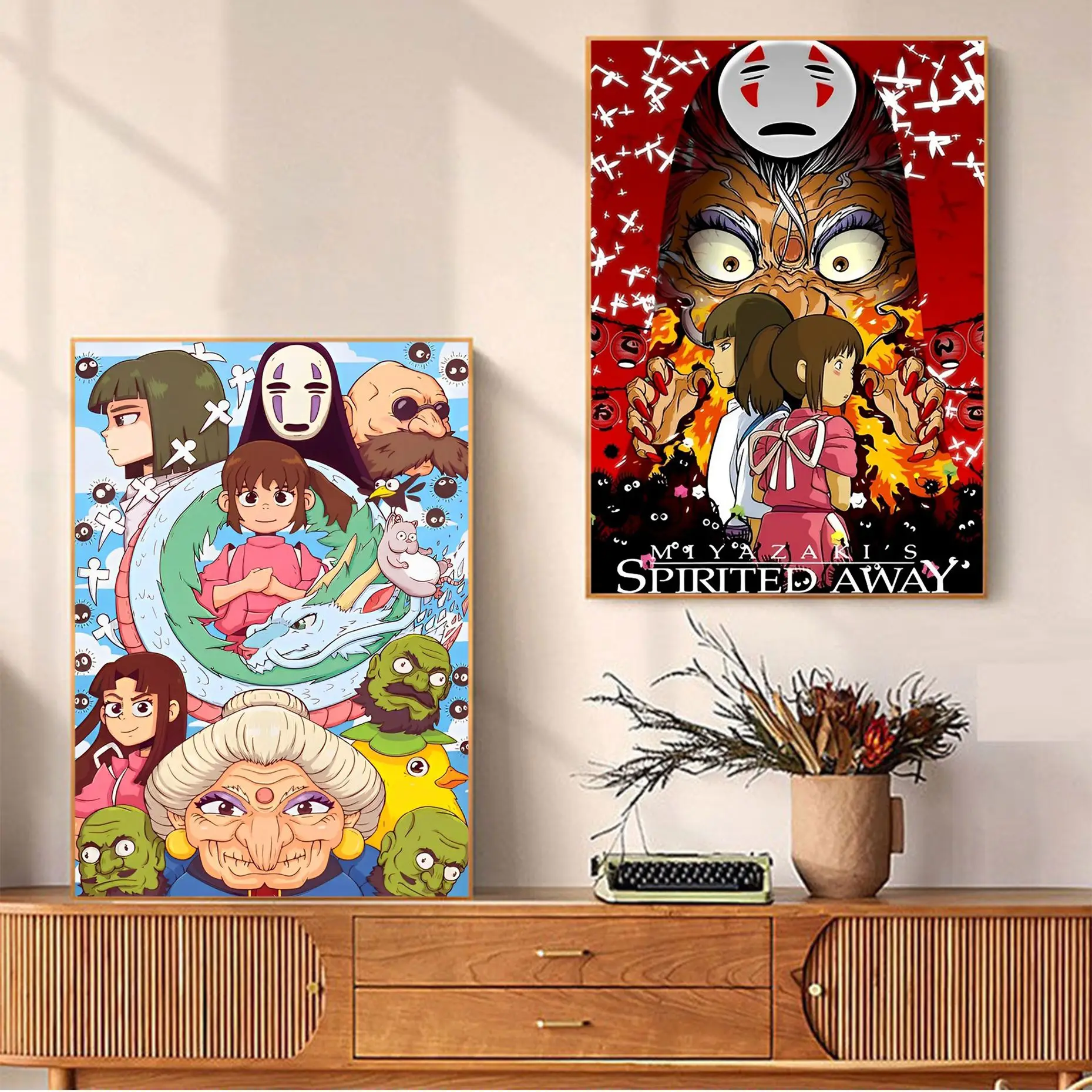 

Spirited Away Anime Posters Sticky Whitepaper Sticker DIY Room Bar Cafe Stickers Wall Painting