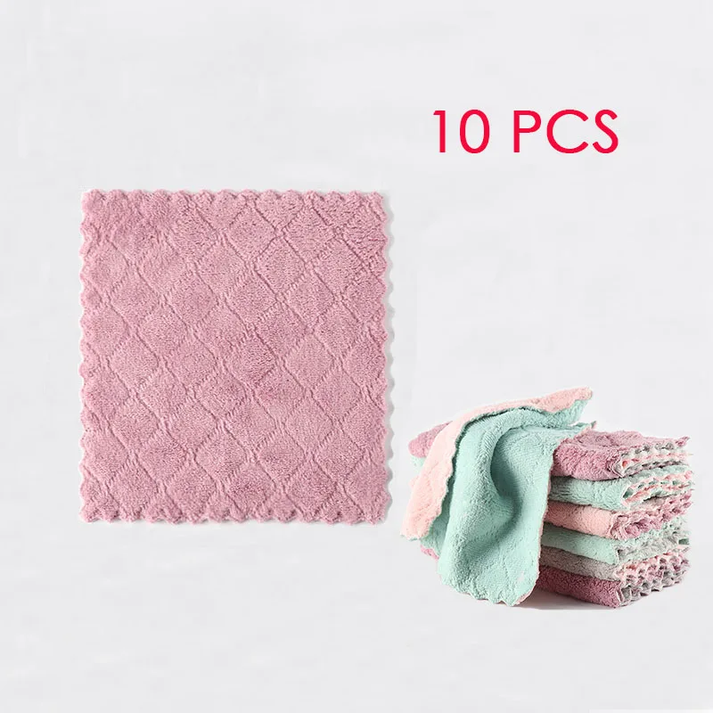 

5 шт. супер впитывающая ткань из микрофибры для кухонной посуды, высокоэффективная посуда, бытовое чистящее полотенце, ткань для кухонных инструментов