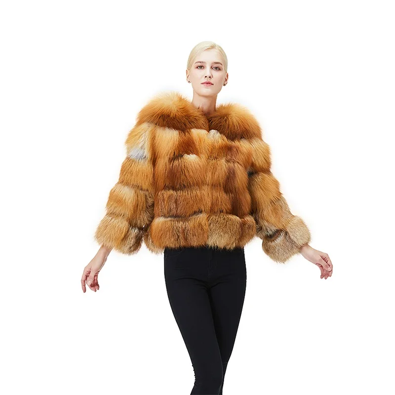 Luxury Natural Fox Fur Fur Coats Ladies Winter Warm Temperament Jackets Fashion Glamorous Elegant Fur Jacket For Women New
