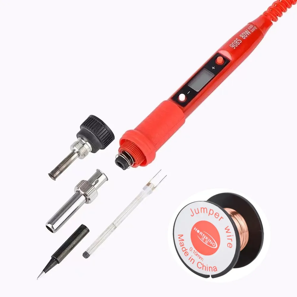 

JCD Adjustable Temperature Electric Soldering Iron Heater Soldering Handle Welding consumables For 220V80W Ceramic Internal heat