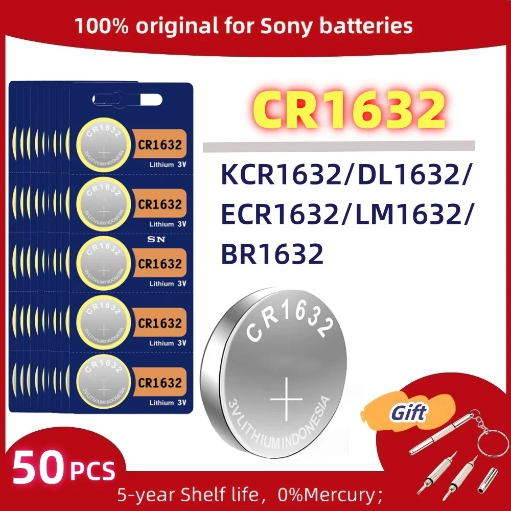 Литиевая батарея для Sony CR2032 CR2025 CR1632 50 шт