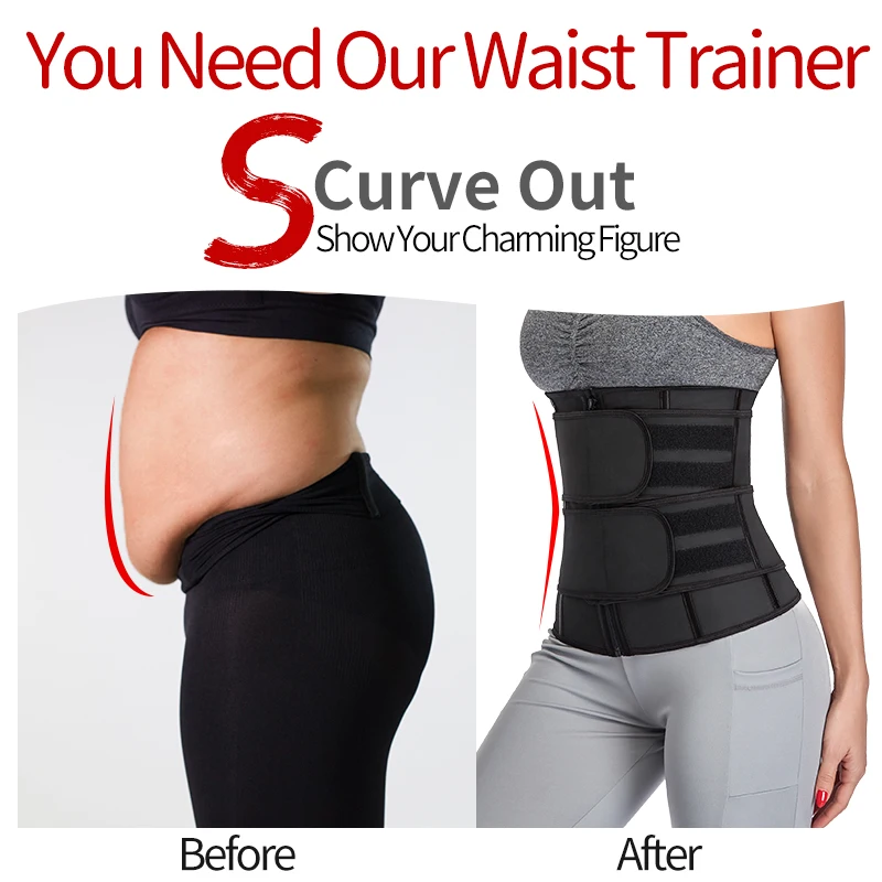 Waist Trainer Neoprene Body Shaper Detachable Trimmer Belt Women Tummy Slimming Sheath Sweat Shapewear Gym Belly Shapers Corset