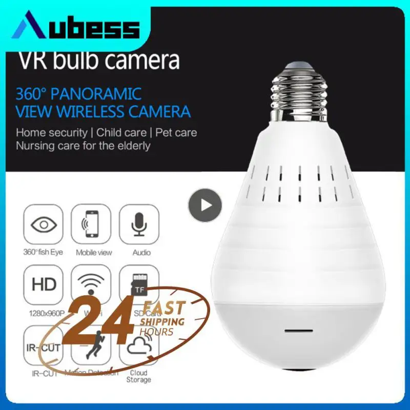 

360 Degree Bulb Camera Night Vision Wifi Panoramic Camera 360 Degree Wireless Security Video Surveillance Two Way Audio Wifi