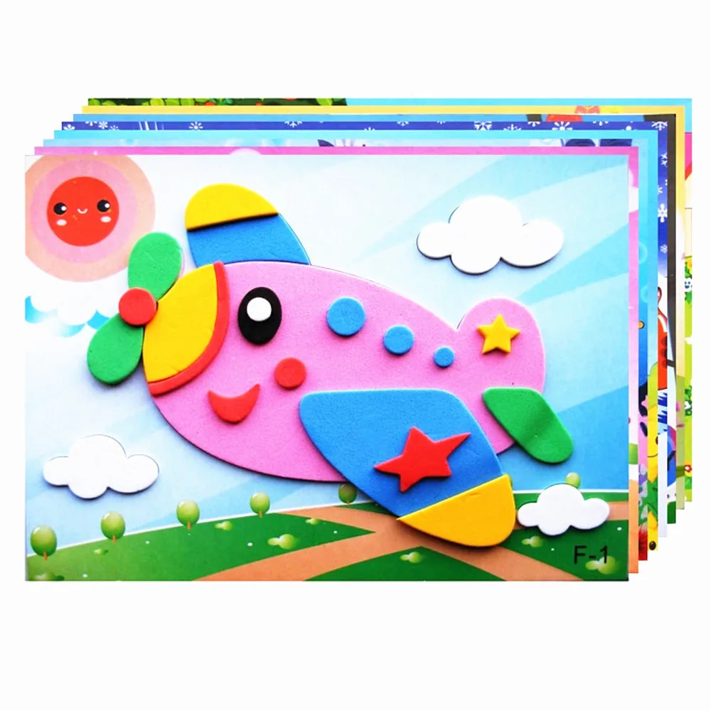 

Animal Handmade Gift 10/5Pcs 3D Puzzle DIY 20 EVA Foam Learning Educational Children For Toys Stickers Styles Early Kids Cartoon