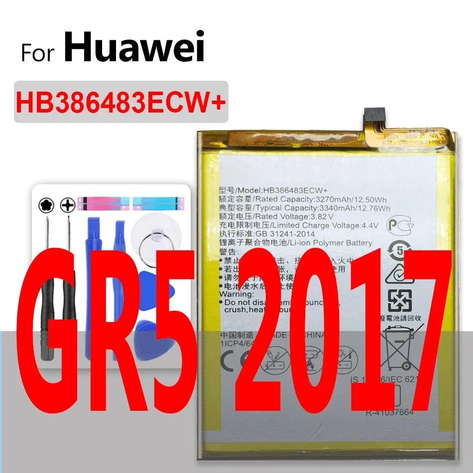 Аккумулятор HB366481ECW для Huawei Ascend P8 P9 P10 P20 P30 Pro Nova lite plus/Honor 8 9i 5C 7C 7A 7S 7X/Y6 II/GR3 GR5 2017