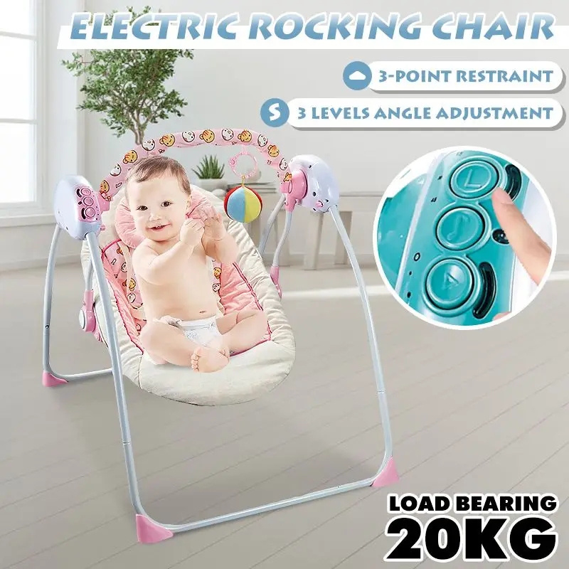 

Baby Rocking Chair Electric Chaise Longue for Baby Resting Chair 0-12 Months Sleeping Soothing Cradle Musical Baby Bouncer Swing