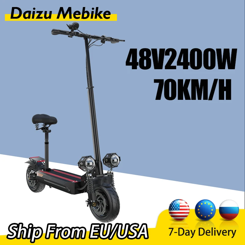 

2400W Powerful Electric Scooter Folding Dual Motor with Seat Max Speed 70km/h Electric Scooters Adults Long Range Remote Key