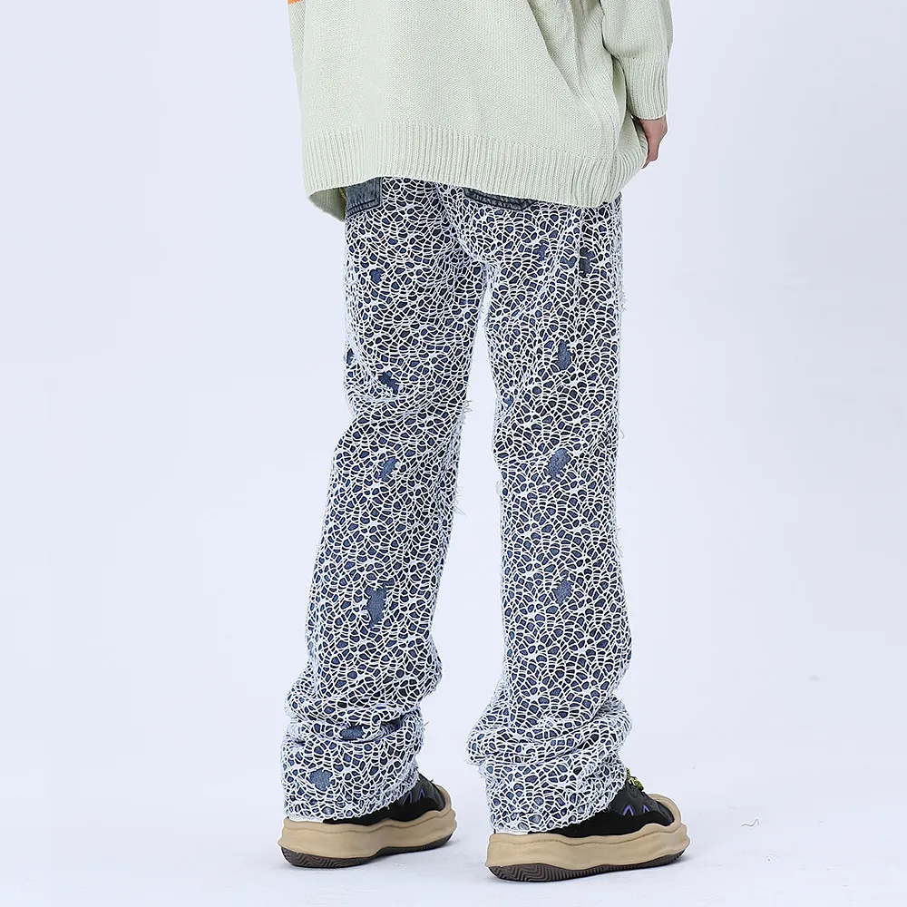 Hollow out jeans for men harajuku streetwear pants for men y2k men’s jeans designer streetwear men cargo jeans