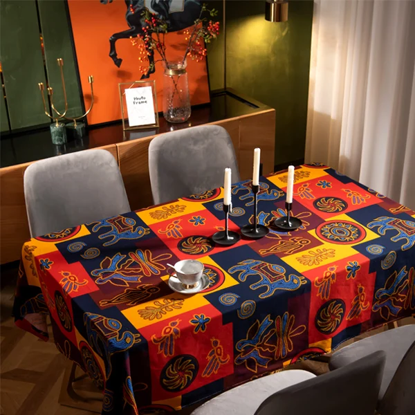

Restaurant ethnic style rectangular desk, coffee table, table mat and cover cloth