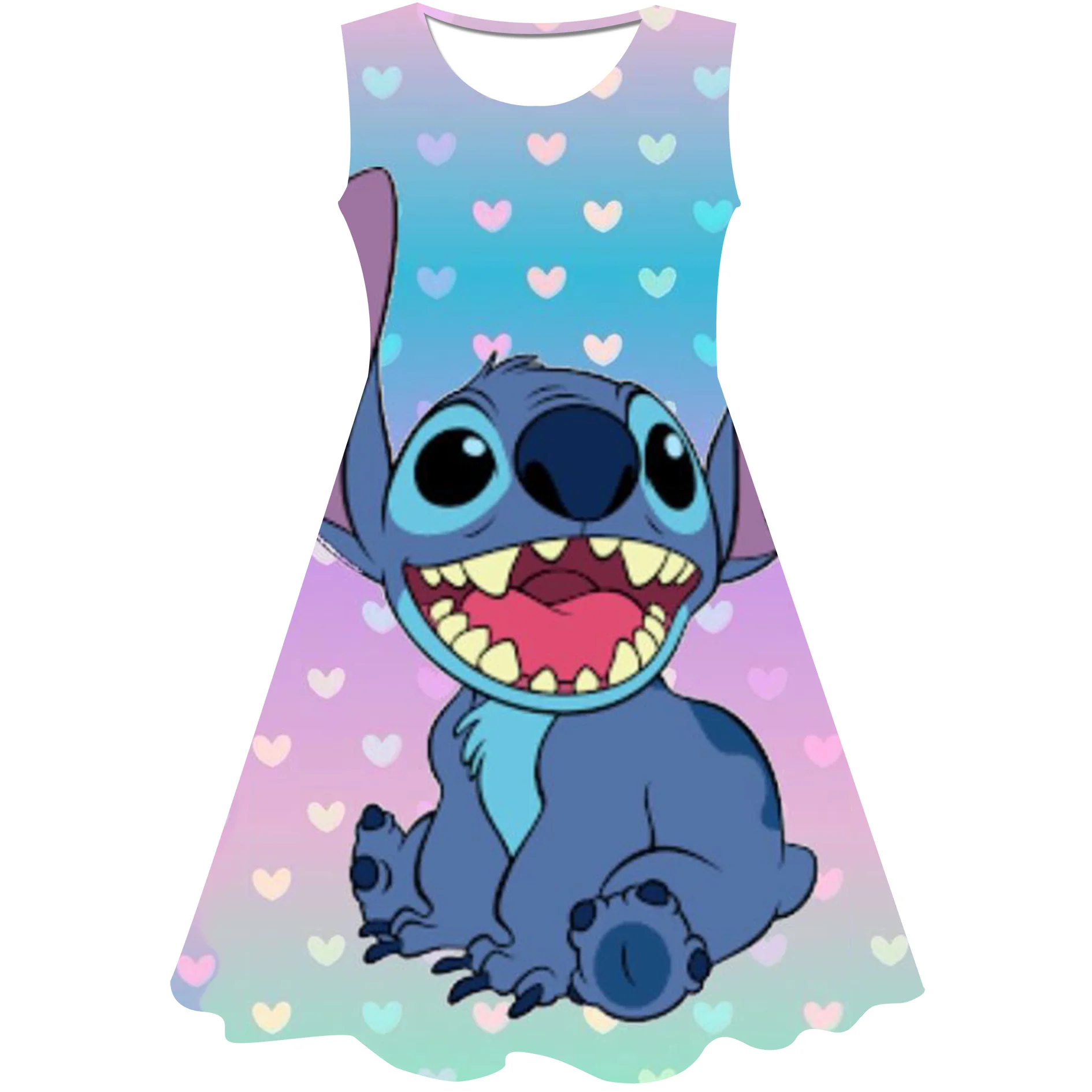 

Summer Disney Girls' Dress Cute 3D Beautiful Princess Dress Girls' Printed Casual Short Dress 100cm-160cm Girls' Clothing