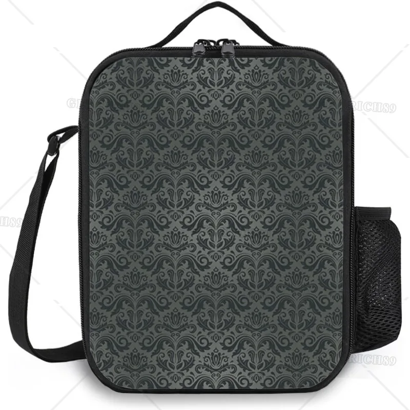

Многоразовая изолированная сумка для ланча с карманом, винтажный охлаждающий тоут темно-серого цвета для мужчин и женщин, школьный дорожный Ланч-бокс для работы и пикника