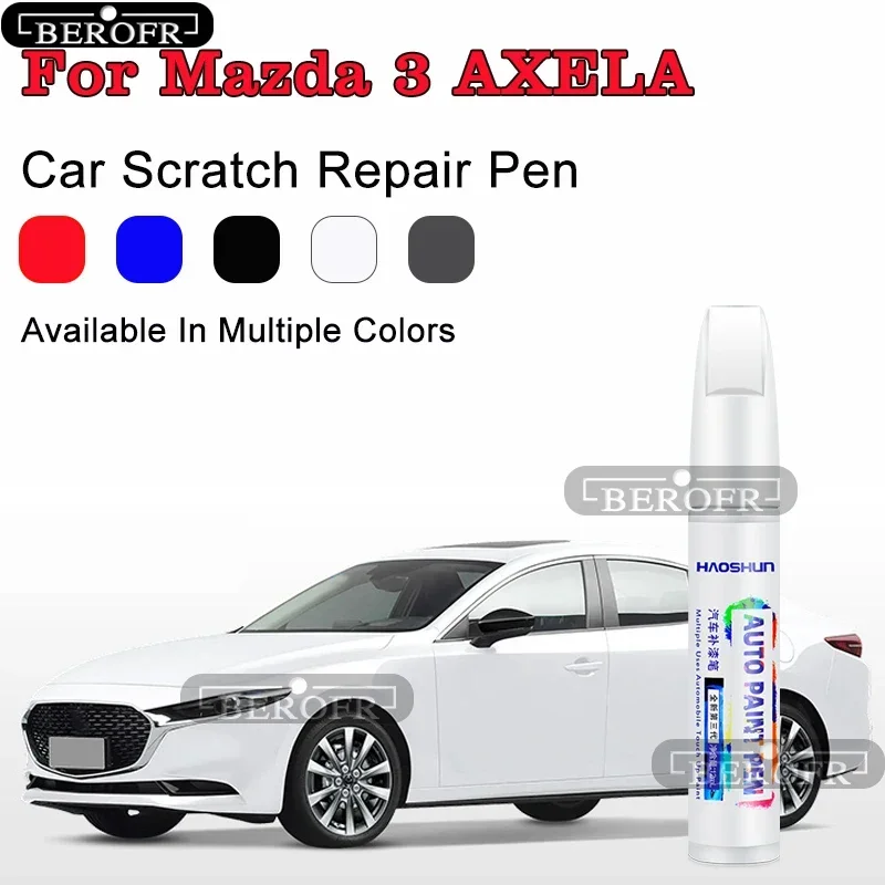 Фото Для Mazda 3 Axela: маркер для подкраски с перламутровым белым, красным «Соул», платиновым и стальным серым цветами. Маркер для удаления царапин на автомобиле Mazda 3. №2