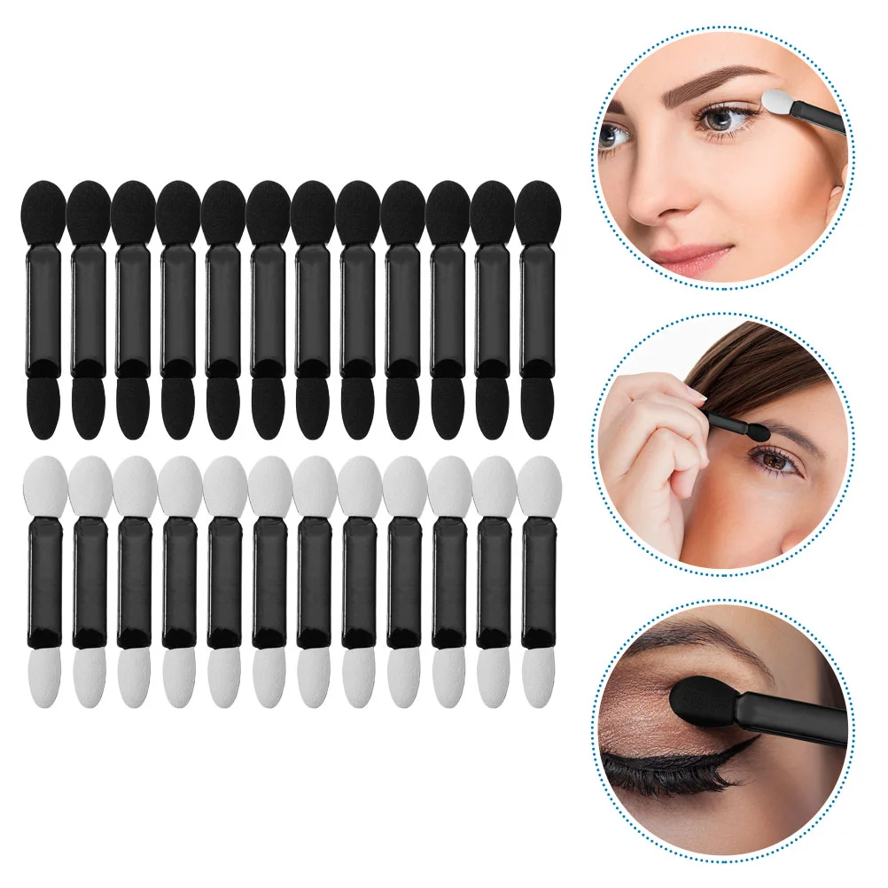 

Brush Makeup Eyeshadow Eye Shadow Double Women Cotton Up Make Applicator Head Lip Sponge Tool Portable Female Face Ended Headed