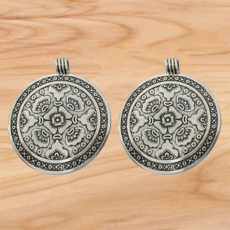 

6pcs Bohemian Boho Large Flower Floral Charms Pendants for DIY Necklace Jewelry Making Findings Accessories 54x46mm
