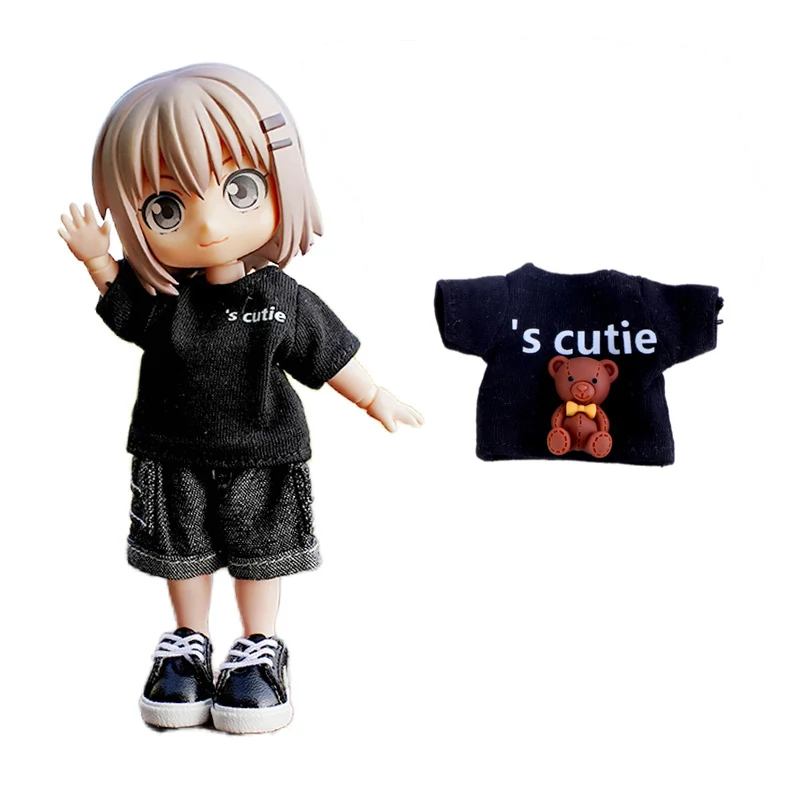 

OB11 Baby Clothes Multicolor Cute Back Bear And Rabbit Short Sleeves Style Colors Decorative Accessories Doll Polyester Wool Bjd