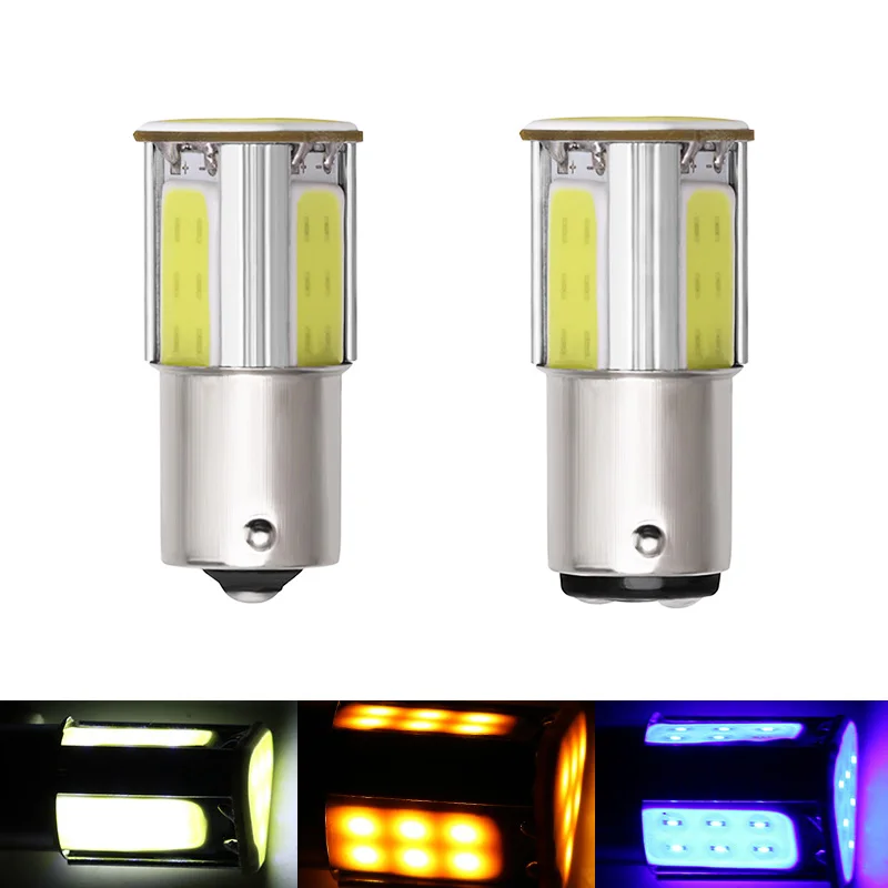 

5 шт. Автомобильный светодиодный сигнал поворота COB стоп светильник задсветильник 1156 1157 BA15S Высокая Светодиодная лампа светильник мотоцикла