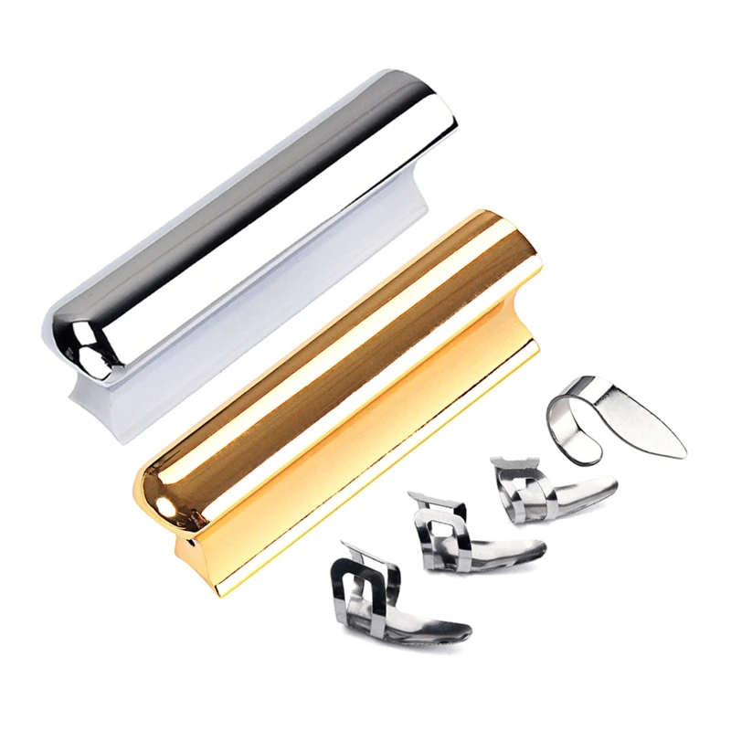 

1 Set of Guitar Slide Metal Steel Tone Bar Stainless Steel Thumb Finger Picks
