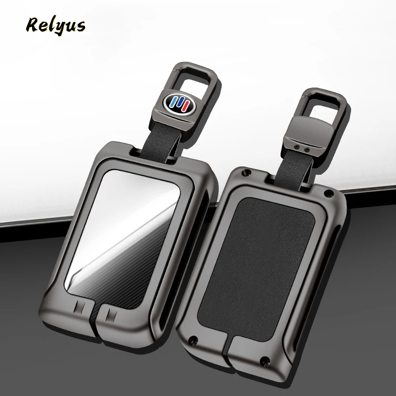 

For Lynk&Co 05 2016 2017 2018 2019 Keyless Protector Shell Auto Accessories New Metal Leather Car Remote Key Case Cover Holder