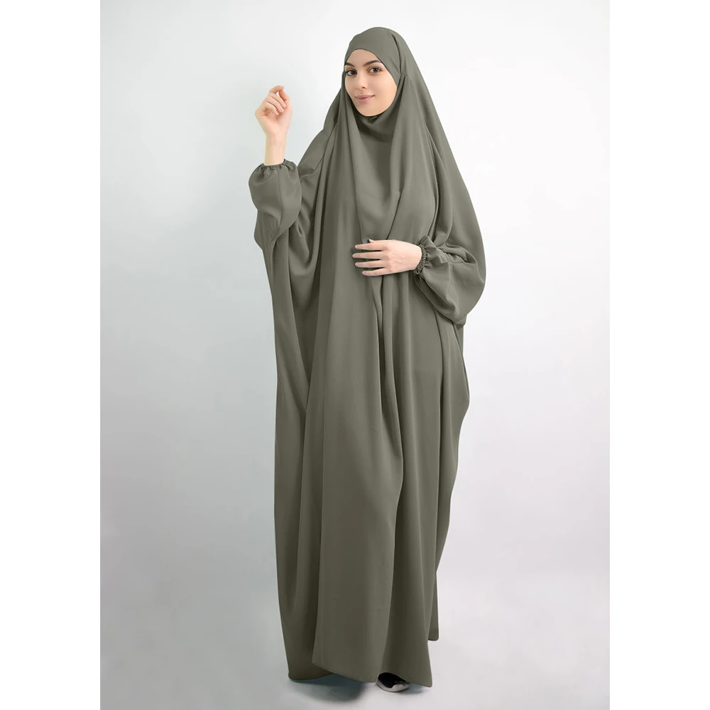 Jilbab Abaya Long Khimar Full Cover Ramadan Gown Abayas Islamic Clothes Niqab Eid Hooded Muslim Women Hijab Dress Prayer Garment