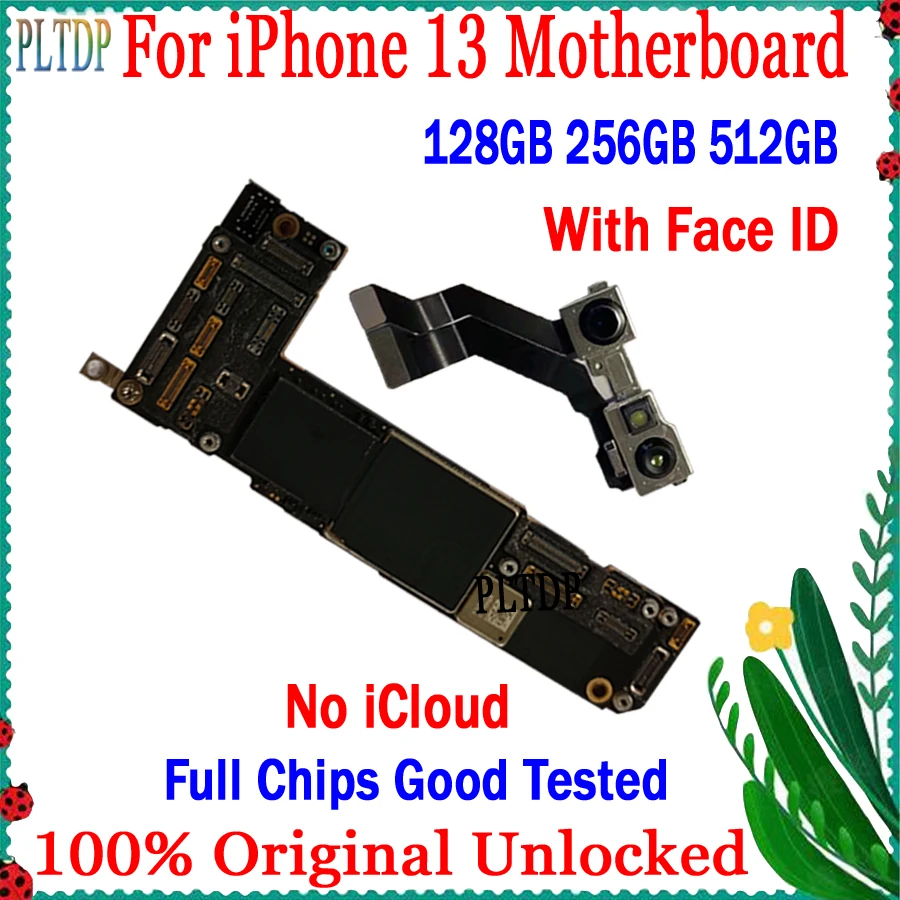 

100% Высококачественная материнская плата для iPhone 13, бесплатный icloud, оригинальная разблокировка без идентификационной учетной записи, логич...